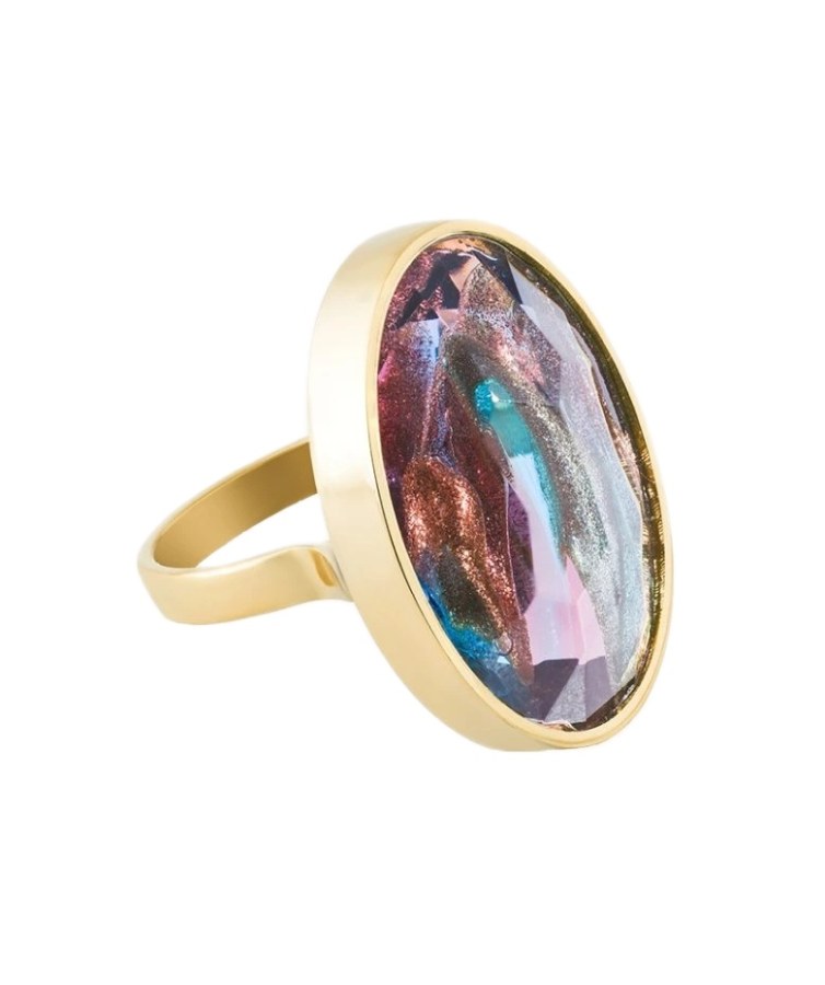 Preciosa Pozlacený prsten s&nbsp;českým křišťálem Preciosa Aurora Spotlight 7446Y49 53 mm - Prsteny Prsteny s&nbsp;kamínkem