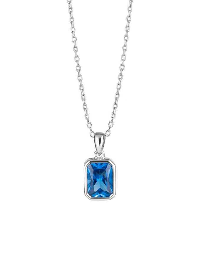 Preciosa Půvabný náhrdelník s modrým kubickým zirkonem Preciosa Blueberry Candy 5404 68 - Náhrdelníky