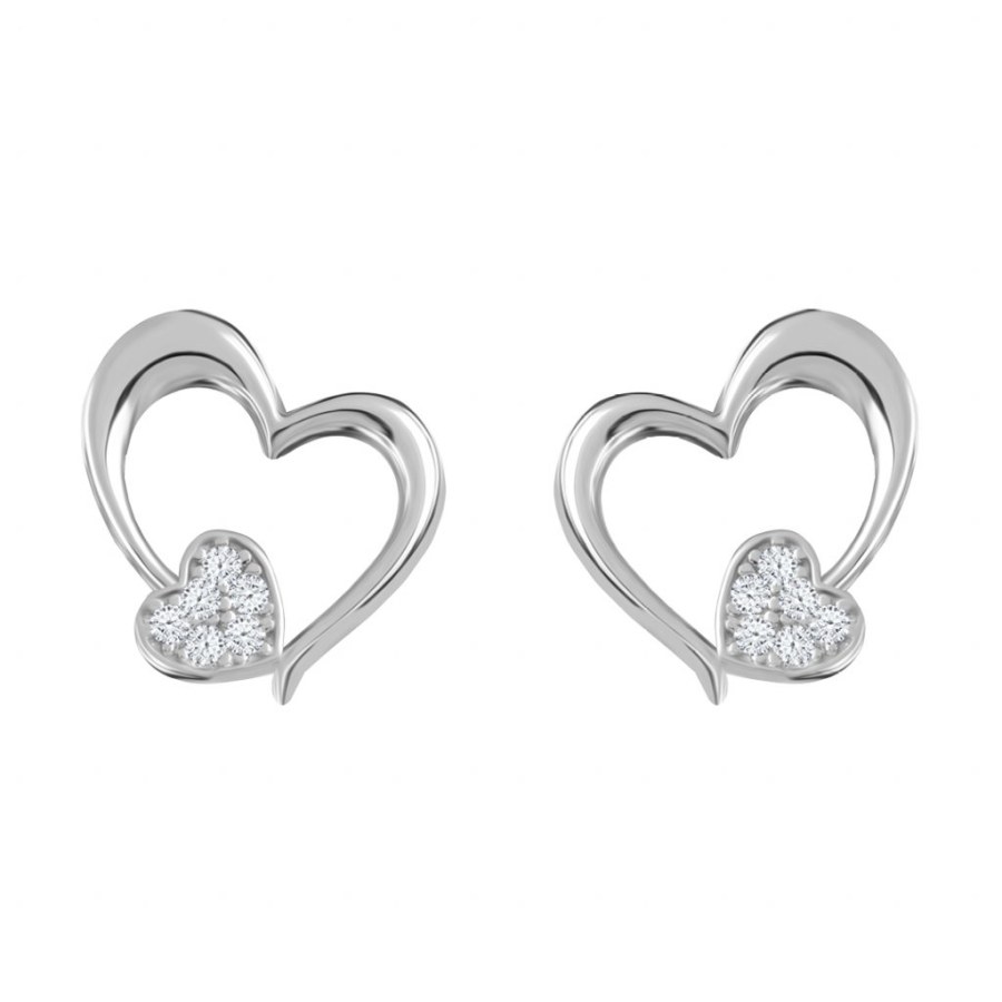 Preciosa Romantické stříbrné náušnice Tender Heart s kubickou zirkonií Preciosa 5335 00 - Náušnice Pecky
