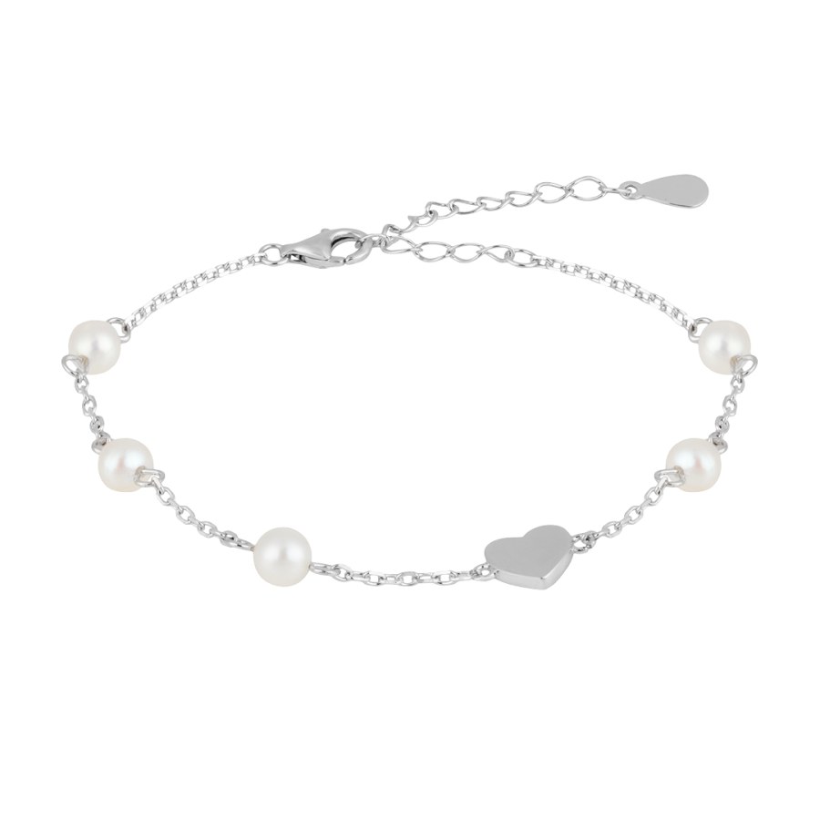 Preciosa Romantický náramek s říčními perlami a srdíčkem Pearl Passion 6157 01 - Náramky Náramky přátelství