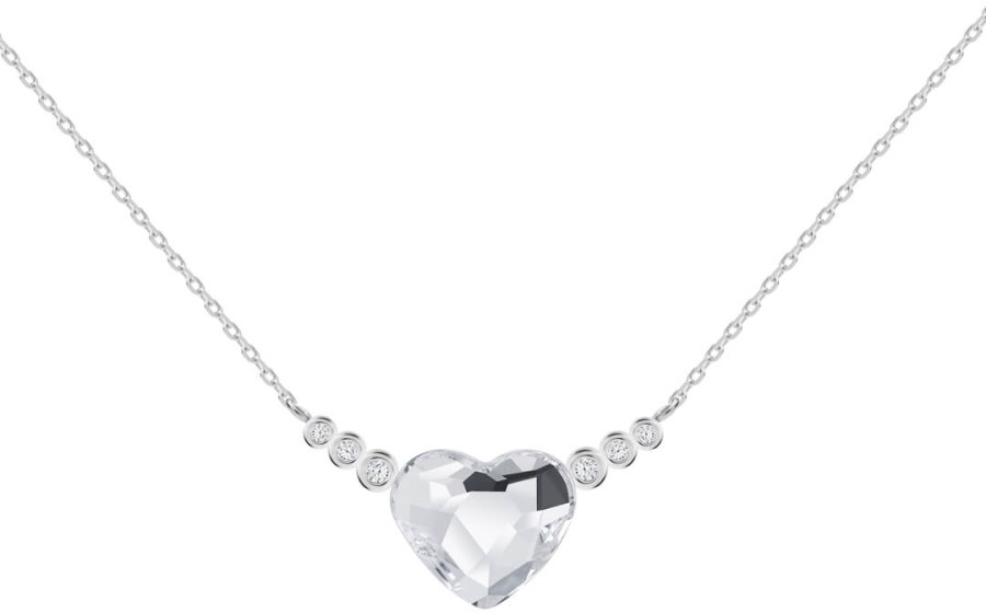 Preciosa Romantický stříbrný náhrdelník Srdce s českým křišťálem Preciosa With Love 6144 00 - Náhrdelníky