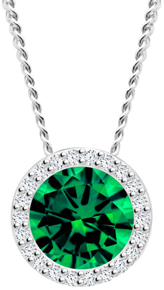 Preciosa Stříbrný náhrdelník Lynx Emerald 5268 66 (řetízek, přívěsek) - Náhrdelníky