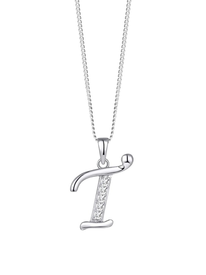 Preciosa Stříbrný náhrdelník písmeno "T" 5380 00T (řetízek, přívěsek) - Přívěsky a korálky