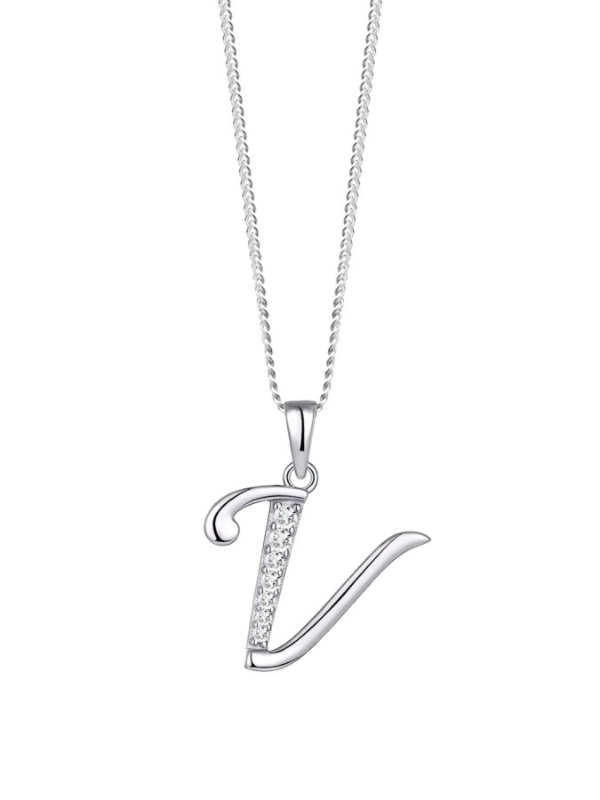 Preciosa Stříbrný náhrdelník písmeno "V" 5380 00V (řetízek, přívěsek) - Přívěsky a korálky