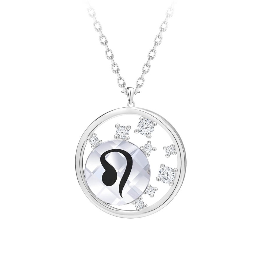 Preciosa Stříbrný náhrdelník s českým křišťálem Lev Sparkling Zodiac 6150 88 (řetízek, přívěsek) - Náhrdelníky