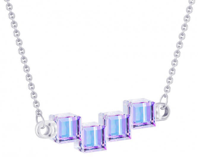 Preciosa Stříbrný náhrdelník s krystaly Crystal Cubes 6062 43 - Náhrdelníky