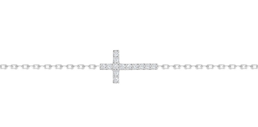 Preciosa Stříbrný náramek Tender Cross s kubickou zirkonií Preciosa 5338 00 - Náramky Náramky se symboly