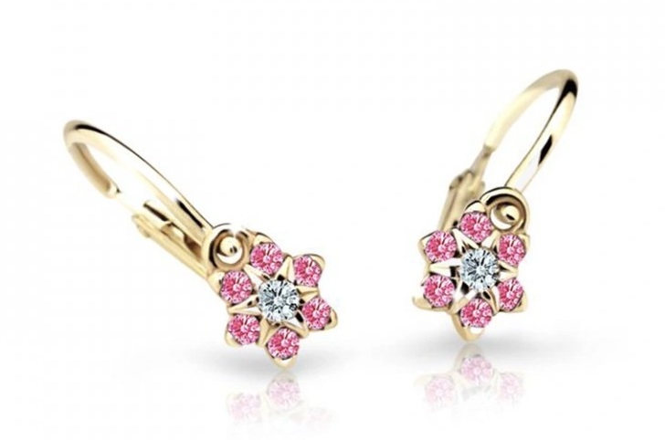 Cutie Jewellery Půvabné dětské náušnice ze žlutého zlata C2152-10-X-1 fuchsiová Cutie Jewellery Půvabné dětské náušnice ze žlutého zlata C2152-10-X-1 fuchsiová - Náušnice Visací náušnice