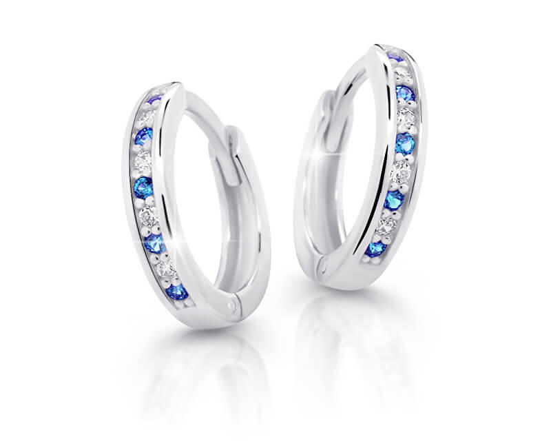 Cutie Jewellery Půvabné kruhové náušnice z bílého zlata C3342-80-X-2 modrá Cutie Jewellery Půvabné kruhové náušnice z bílého zlata C3342-80-X-2 modrá - Náušnice Kruhy