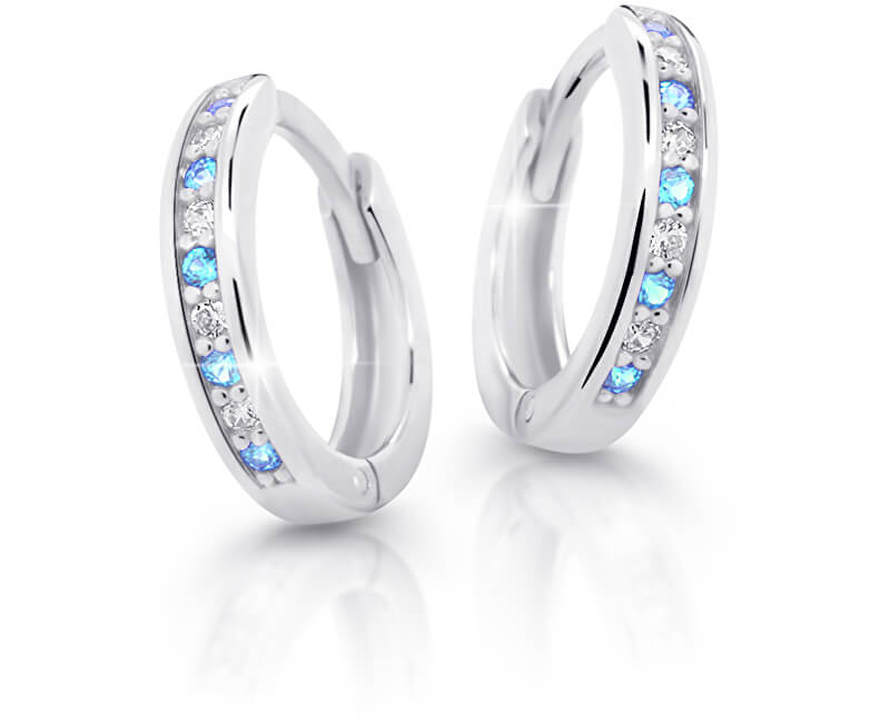 Cutie Jewellery Půvabné kruhové náušnice z bílého zlata C3342-80-X-2 světle modrá Cutie Jewellery Půvabné kruhové náušnice z bílého zlata C3342-80-X-2 světle modrá - Náušnice Kruhy
