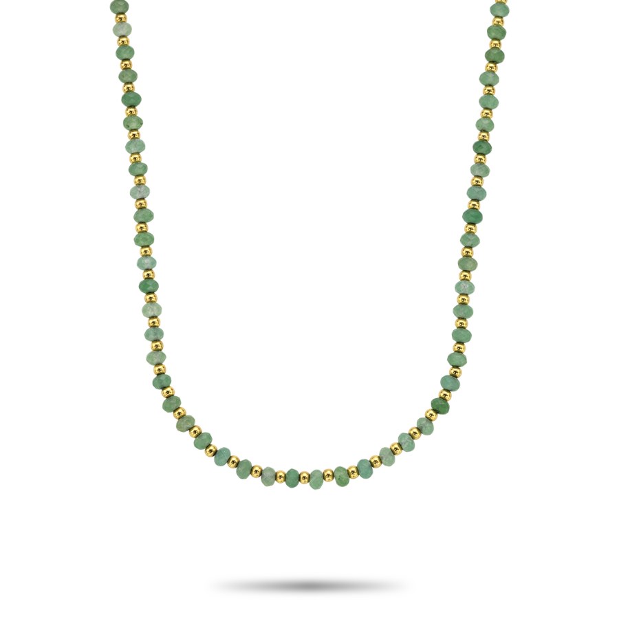 Rebel a Rose Korálkový náhrdelník Mix Green Adventure Gold RR-NL048-G-40 - Náhrdelníky