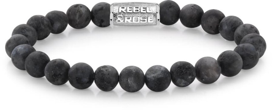 Rebel a Rose Korálkový náramek Matt Grey Seduction RR-80025-S 17,5 cm - M - Náramky Náramky z minerálů