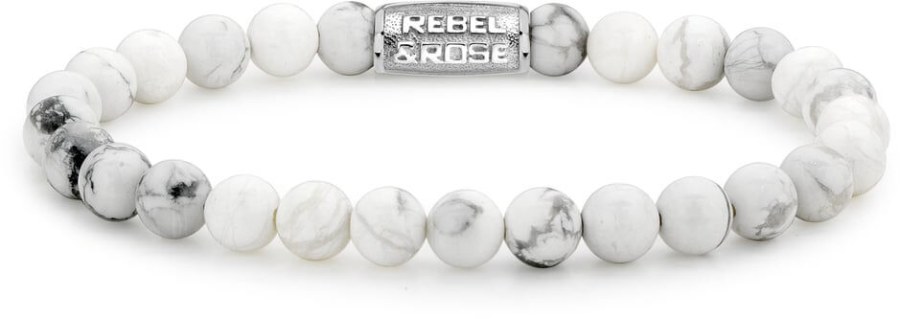Rebel a Rose Korálkový náramek Virgin White RR-60016-S 15 cm - XS