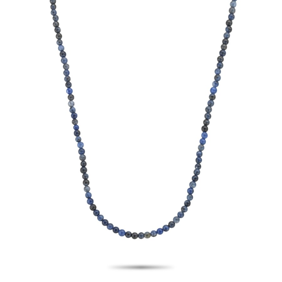 Rebel a Rose Pánský korálkový náhrdelník Midnight Blue RR-NL037-S-55 - Náhrdelníky