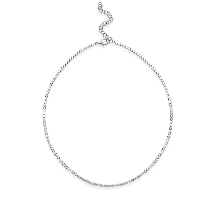 Rosato Elegantní stříbrný náhrdelník se zirkony Cubica RZC038 - Náhrdelníky