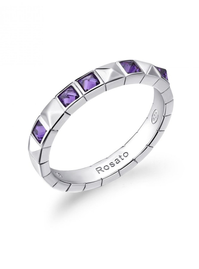 Rosato Hravý stříbrný prsten se zirkony Cubica RZCU92 58 mm - Prsteny Prsteny s kamínkem