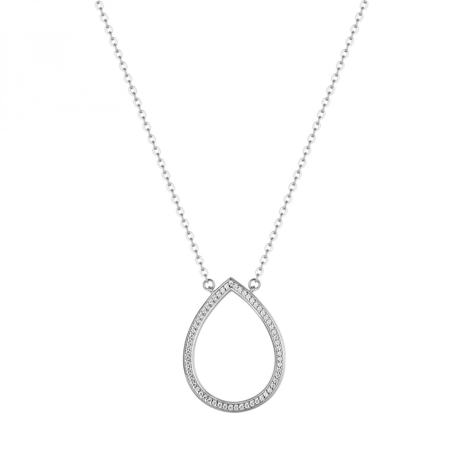 Rosato Stříbrný náhrdelník se zirkony Kapka Sofia RZSO05 - Náhrdelníky Náhrdelníky s&nbsp;kameny