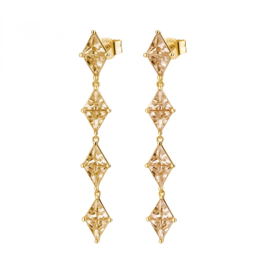 Rosato Luxusní náušnice s champagne zirkony Vittoria RZVT26