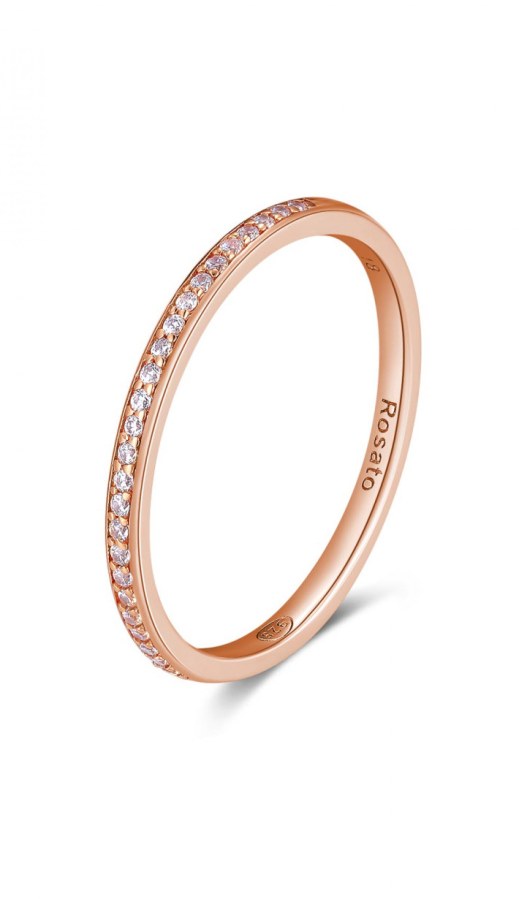 Rosato Minimalistický bronzový prsten se zirkony Allegra RZA030 54 mm