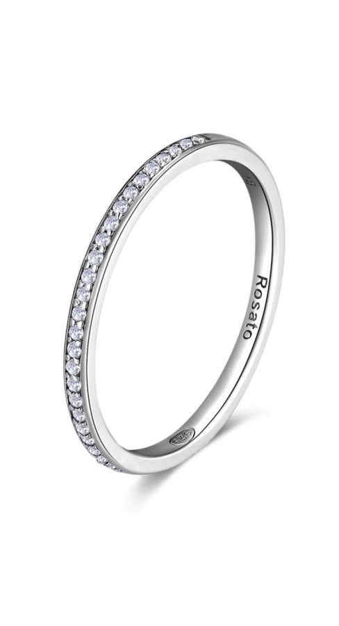 Rosato Minimalistický stříbrný prsten se zirkony Allegra RZA029 52 mm - Prsteny Prsteny s kamínkem
