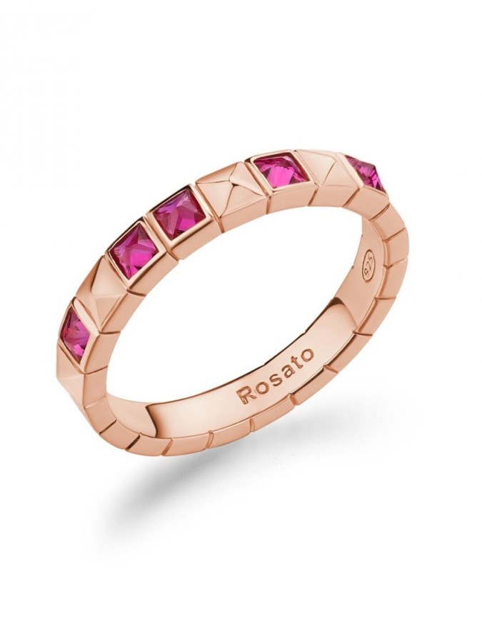 Rosato Moderní bronzový prsten se zirkony Cubica RZCU93 52 mm - Prsteny Prsteny s kamínkem