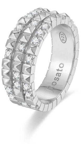 Rosato Originální stříbrný prsten se zirkony Cubica RZA015 54 mm - Prsteny Prsteny s kamínkem