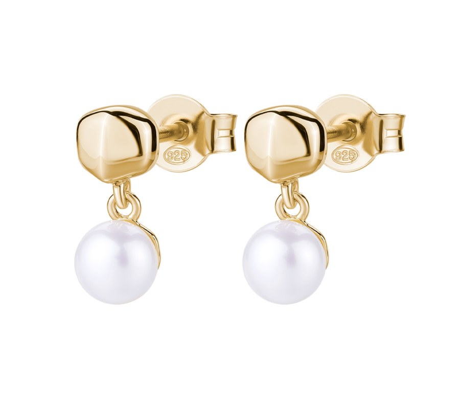 Rosato Pozlacené náušnice s&nbsp;pravou perlou Azzurra RZAZ028 - Náušnice Visací náušnice