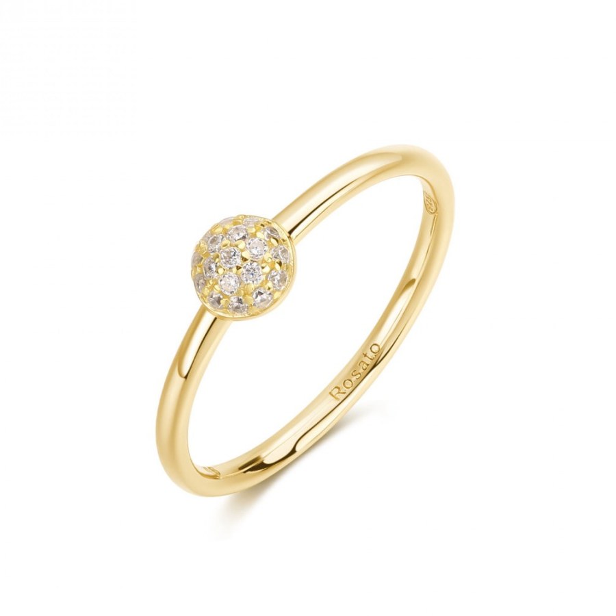 Rosato Půvabný pozlacený prsten s&nbsp;kubickými zirkony Bianca RZBI80 54 mm - Prsteny Prsteny s&nbsp;kamínkem