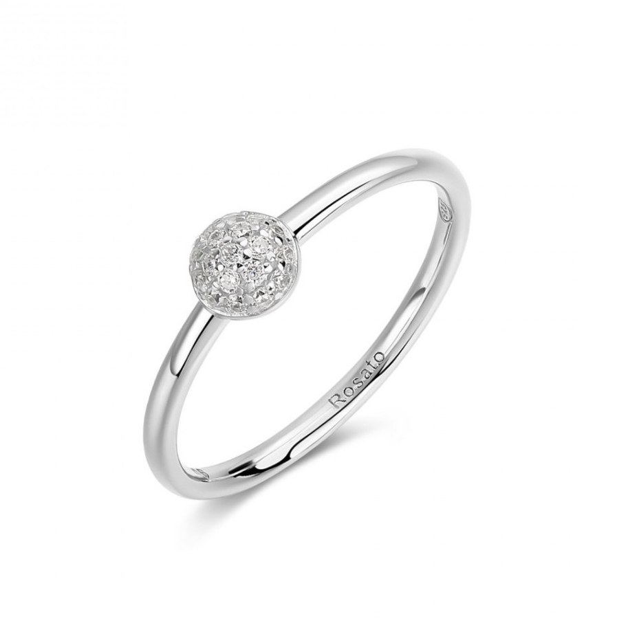 Rosato Půvabný stříbrný prsten s&nbsp;kubickými zirkony Bianca RZBI79 54 mm - Prsteny Prsteny s&nbsp;kamínkem