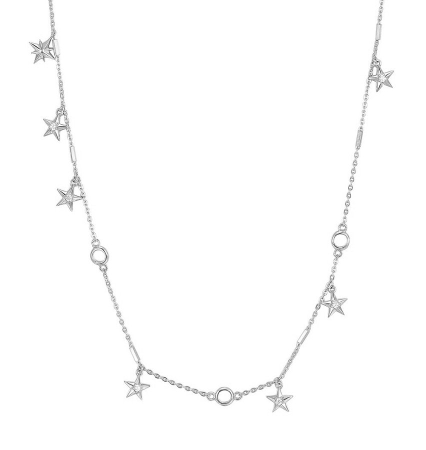Rosato Slušivý stříbrný náhrdelník Hvězdičky se zirkony Storie RZC029 - Náhrdelníky