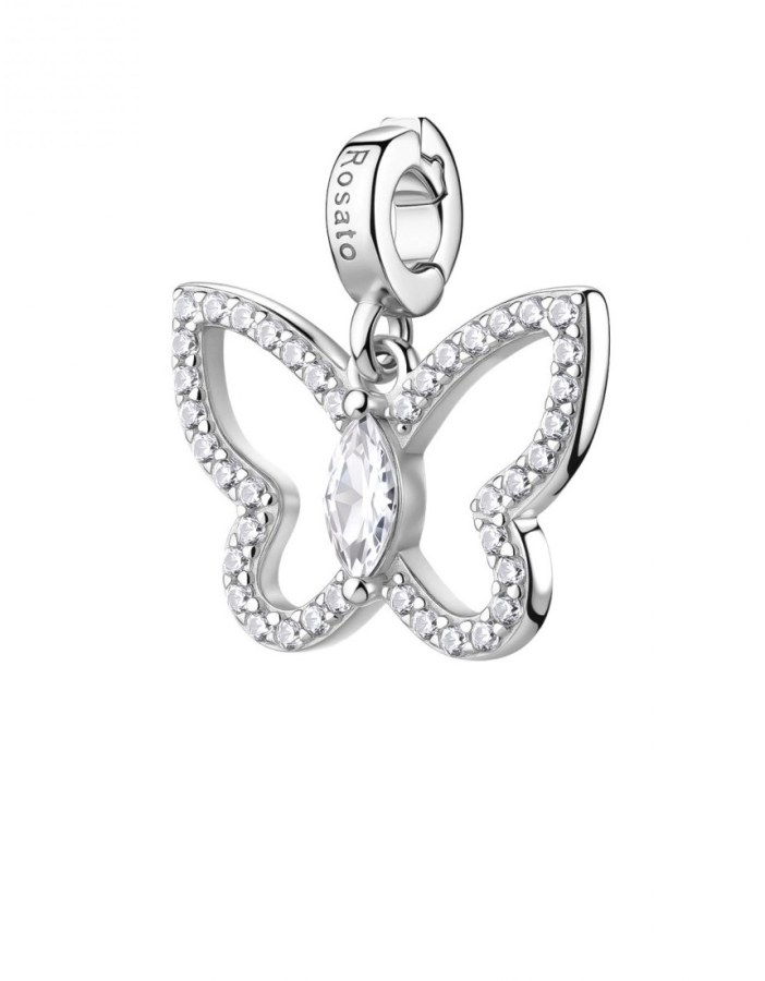 Rosato Stříbrný přívěsek Motýlek s&nbsp;kubickými zirkony Storie RZ264R - Přívěsky Přívěsky na náramky