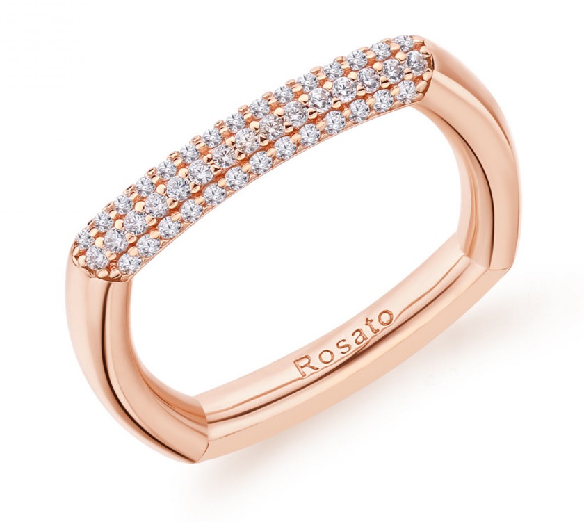Rosato Stylový bronzový prsten se zirkony Bianca RZBI32 52 mm - Prsteny Prsteny s kamínkem
