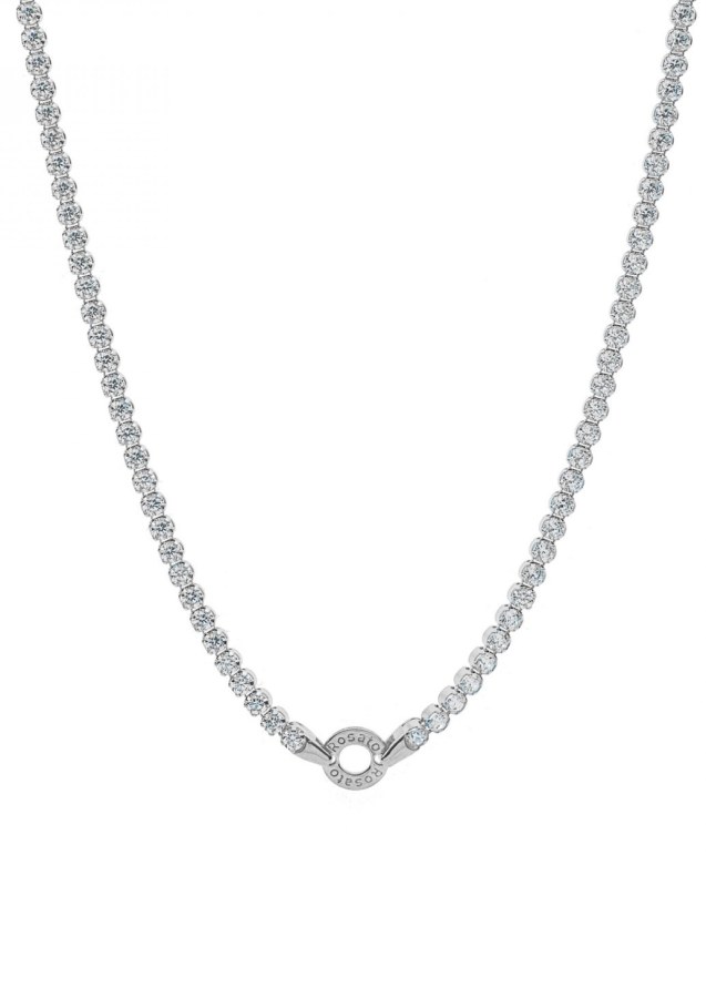 Rosato Třpytivý stříbrný náhrdelník s kroužkem na přívěsky Storie RZC052