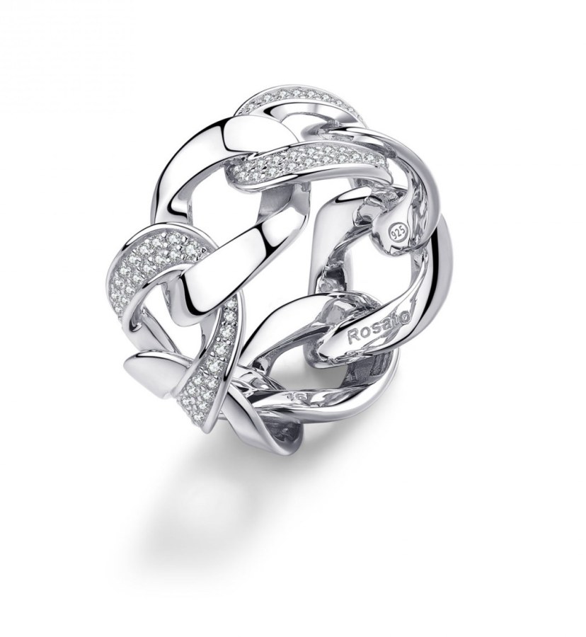 Rosato Výrazný stříbrný prsten se zirkony Eva RZEV38 52 mm - Prsteny Prsteny s kamínkem