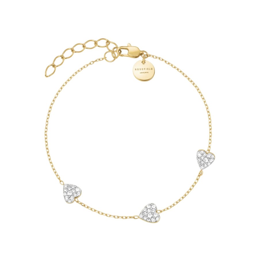 Rosefield Dámský pozlacený náramek se srdíčky JB3HG-J1278 - Náramky Řetízkové náramky