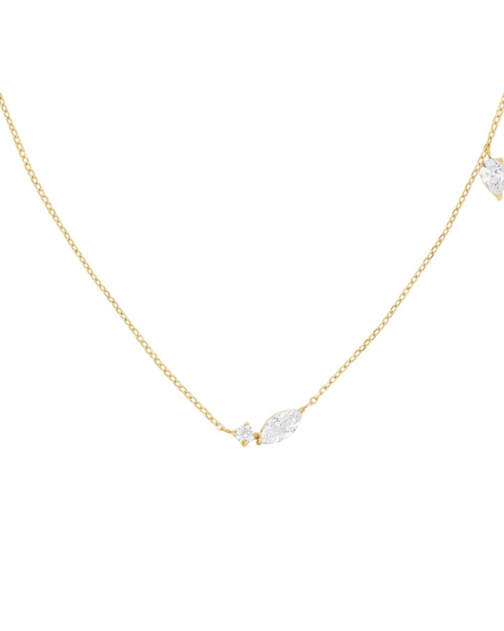 Rosefield Elegantní ocelový náhrdelník s krystaly JNMSG-J1306