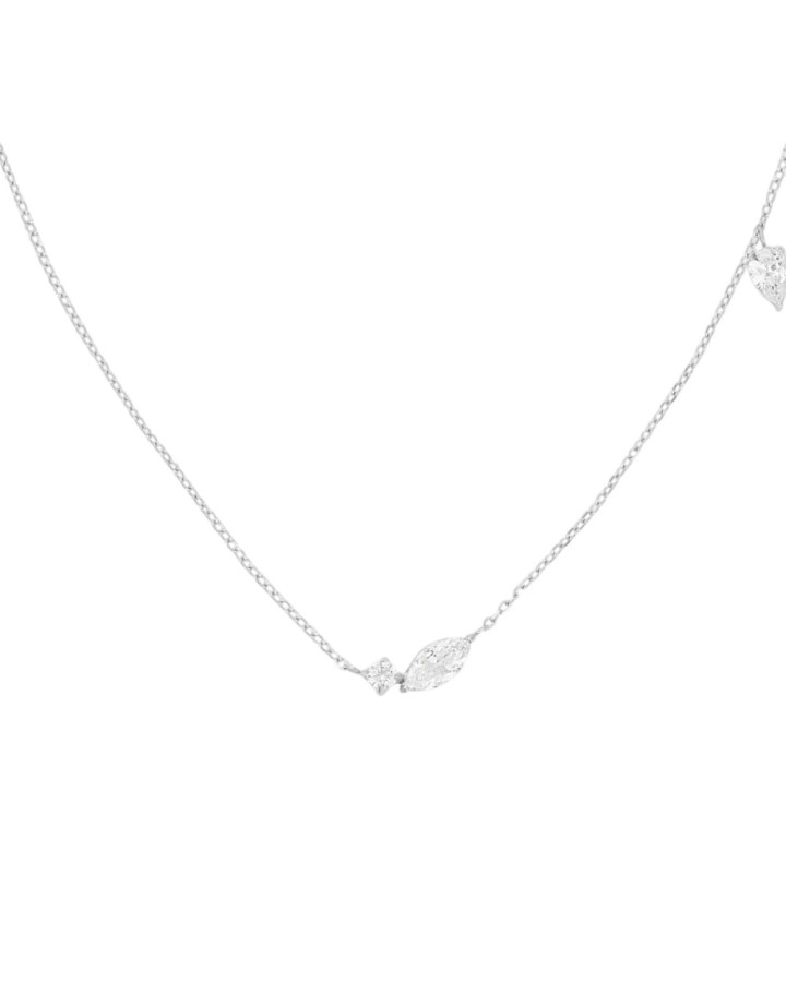 Rosefield Elegantní ocelový náhrdelník s krystaly JNMSS-J1327