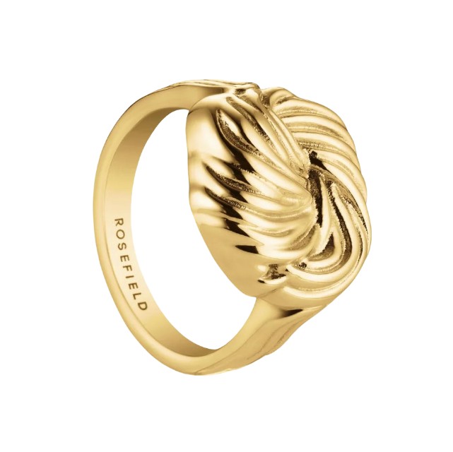 Rosefield Luxusní pozlacený prsten Uzel Statement JRSK 50 mm Rosefield Luxusní pozlacený prsten Uzel Statement JRSK 50 mm - Prsteny Prsteny bez kamínku