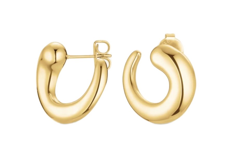 Rosefield Moderní pozlacené kruhy Dome JEDSG-J1216 - Náušnice Kruhy