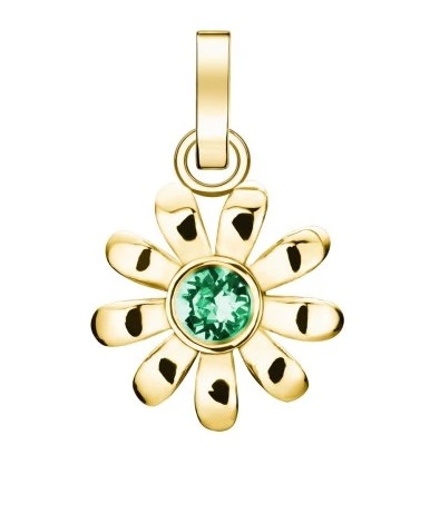 Rosefield Něžný pozlacený přívěsek Kytička The Pendant PE-Gold-Daisy Crystal - Náramky Přívěsky na náramky