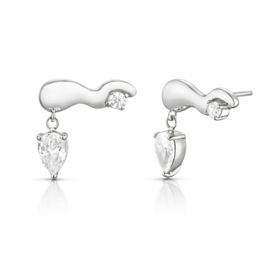 Rosefield Ocelové moderní náušnice s&nbsp;krystaly Wave JEMWS-J1324 - Náušnice Pecky