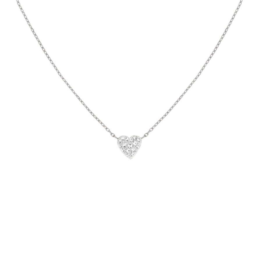 Rosefield Ocelový náhrdelník Srdíčko se zirkony Pavé JNPHS-J1320 - Náhrdelníky