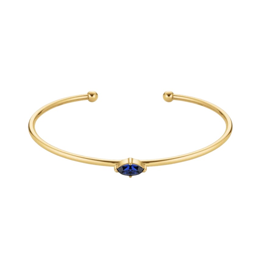 Rosefield Otevřený pevný náramek s modrým Swarovski krystalem JBMMG-J1241