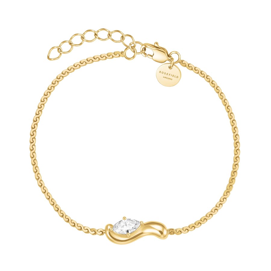Rosefield Pozlacený náramek s&nbsp;krystalem Wave JBWSG-J1304 - Náramky Řetízkové náramky