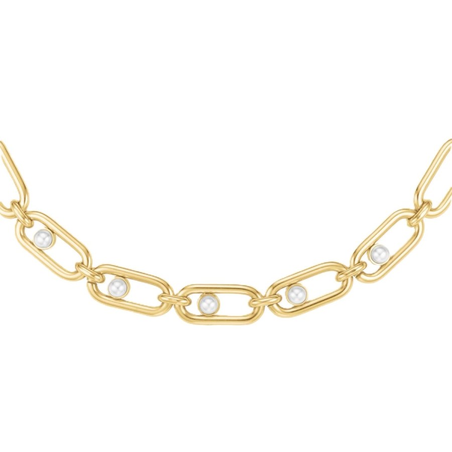 Rosefield Luxusní pozlacený náhrdelník s&nbsp;perlami JNPLG-J1294 - Náhrdelníky Perlové náhrdelníky