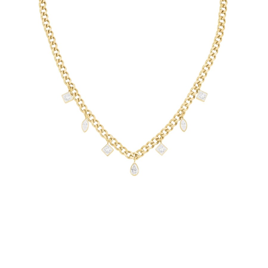 Rosefield Pozlacený ocelový náhrdelník s&nbsp;přívesky JNMCG-J1178 - Náhrdelníky Náhrdelníky s&nbsp;kameny