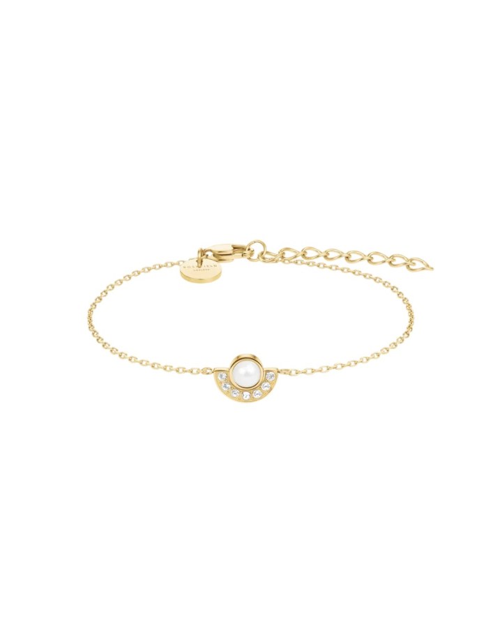 Rosefield Pozlacený ocelový náramek s&nbsp;perlou JBPCG-J1295 - Náramky Řetízkové náramky