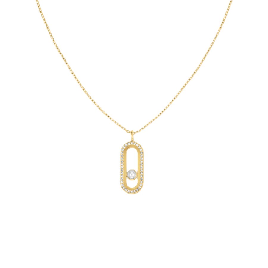 Rosefield Pozlacený okouzlující náhrdelník s&nbsp;perlou JNPPG-J1293 - Náhrdelníky Perlové náhrdelníky