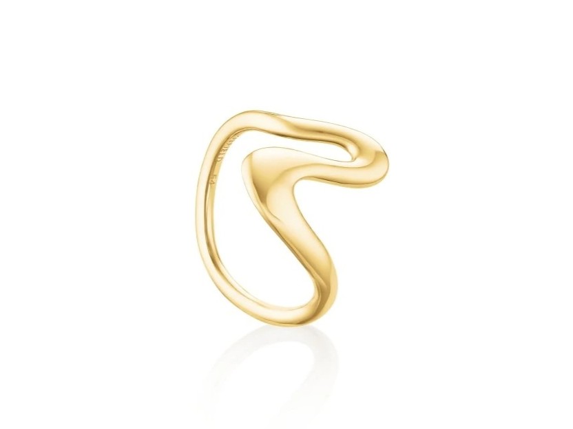 Rosefield Pozlacený prsten s&nbsp;organickým tvarem pro ženy JRWR 50 mm - Prsteny Prsteny bez kamínku