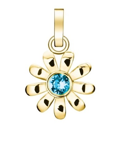 Rosefield Půvabný pozlacený přívěsek Kytička The Pendant PE-Gold-Daisy Crystal - Náramky Přívěsky na náramky